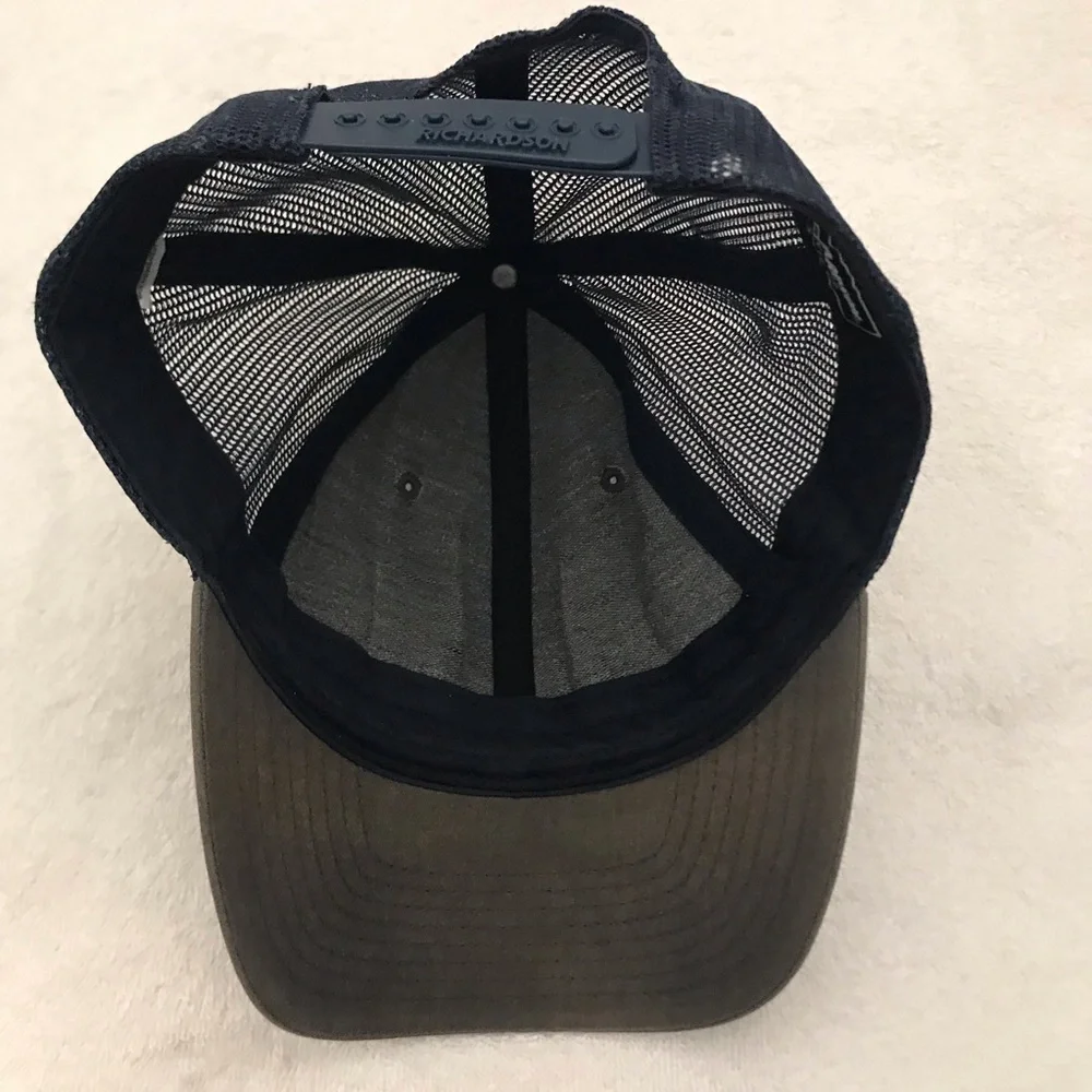 Richardson Adjustable Snap Back Grey/Green/Blue Trucker Hat